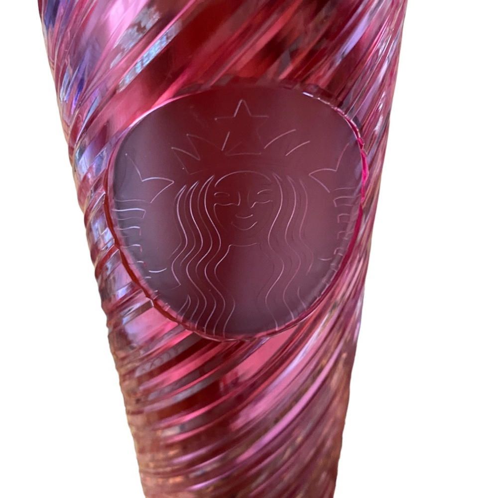Starbucks Red Foil Swirl Cup 16 Oz New 2023 - Picture 2 of 7